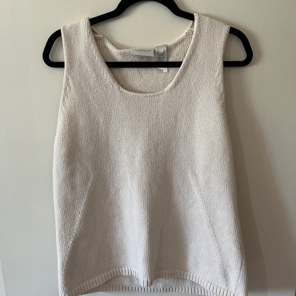 Liz Claiborne Tops - Liz Claiborne Cream Knit Tank Top